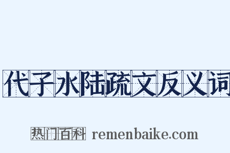 代子水陆疏文反义词是什么意思的图片